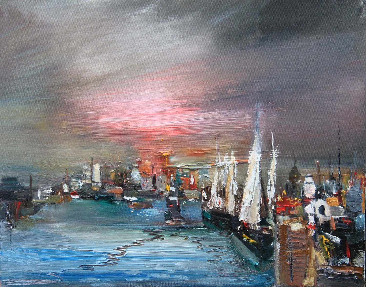 'Night at the Harbour' by artist Rosanne Barr